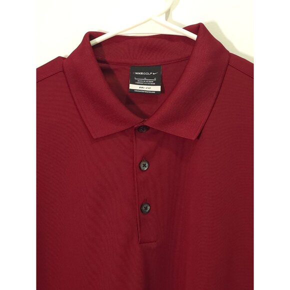 Nike Golf Men's Golf Shirt Burgundy Short Sleeve Large Size - Picture 3 of 7